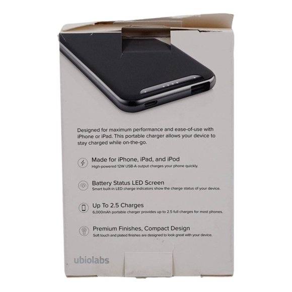 Ubiolabs Power Bank For Apple iPad iPhone iPods Lightning Cable Models 6000mAh - Picture 3 of 6